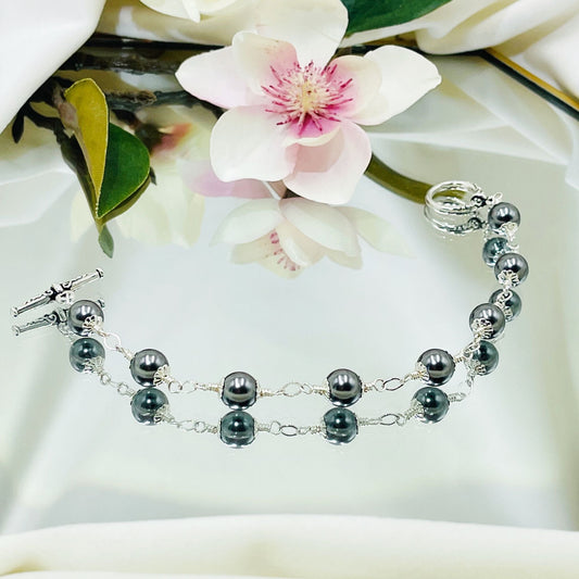 Anastasia Black Pearl Bracelet | Black Pearls | Sterling Silver | Carabella by Cheryl