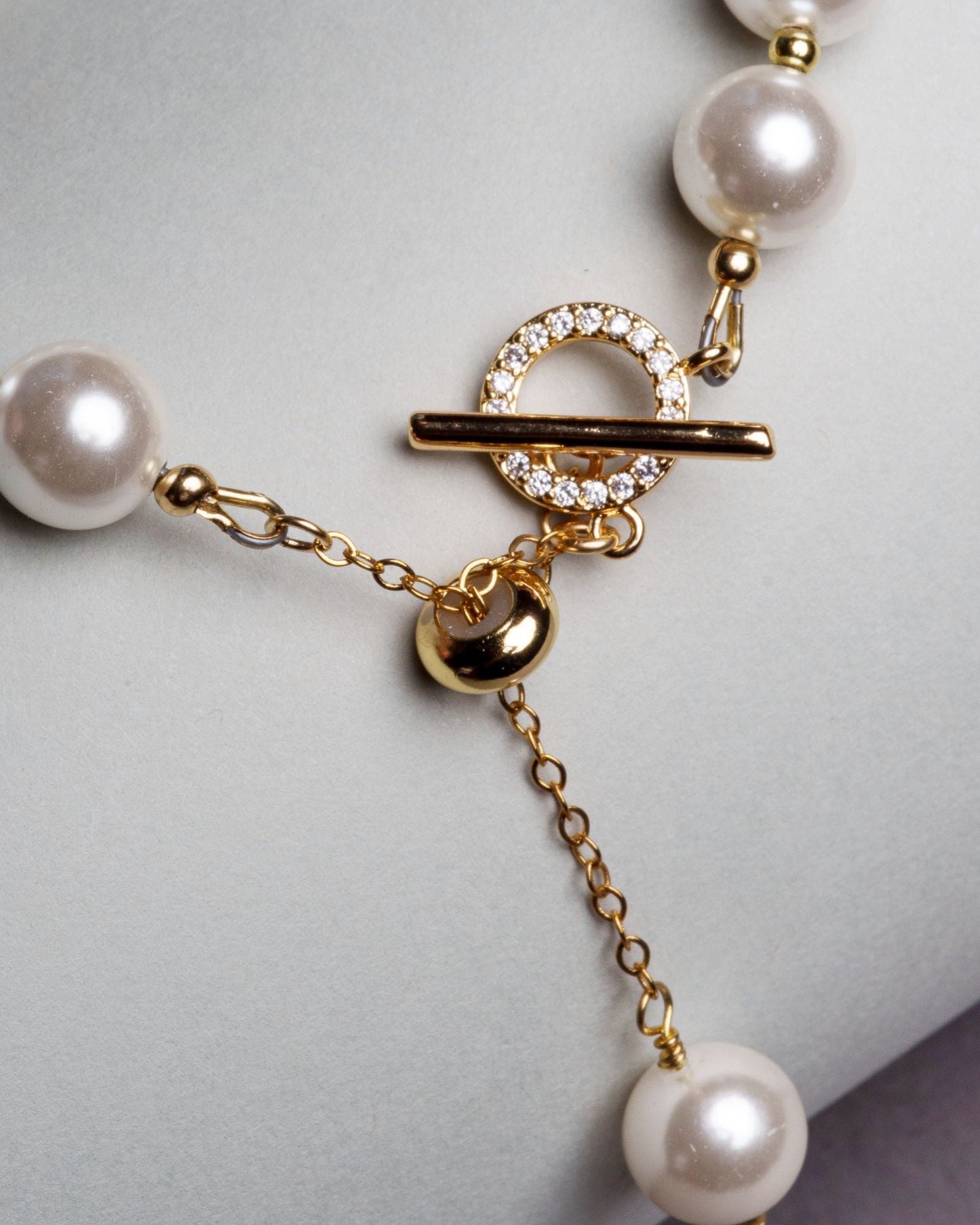 MicroPave Pearl Bracelet-Pearl Bracelet-Gold and Pearl Bracelet-Carabella By Cheryl