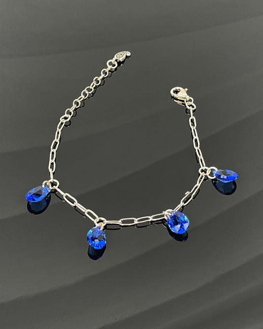 Sapphire Crystal Bracelet-Elegant Sapphire Blue Crystal Bracelet-European Crystal Bracelet-Carabella By Cheryl