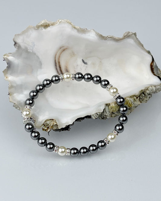 Jan Bracelet-Black Pearl Stretch Bracelet-Black Pearl Bracelet-Carabella By Cheryl