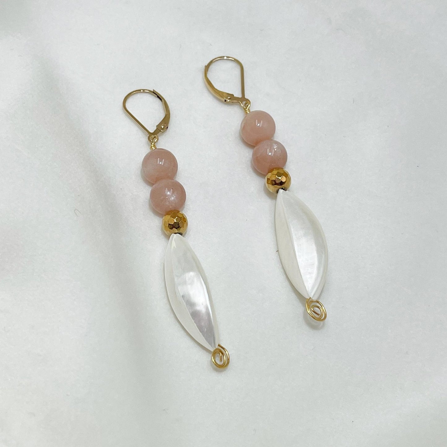 Olivia Earrings-Sunstone Gemstone-Gold Earrings-Carabella By Cheryl