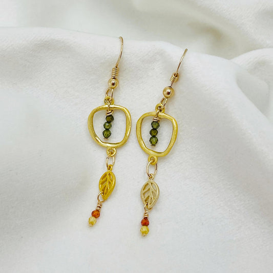 Zircon Gemstone Earrings -14 karat Gold Earrings-Carabella By Cheryl