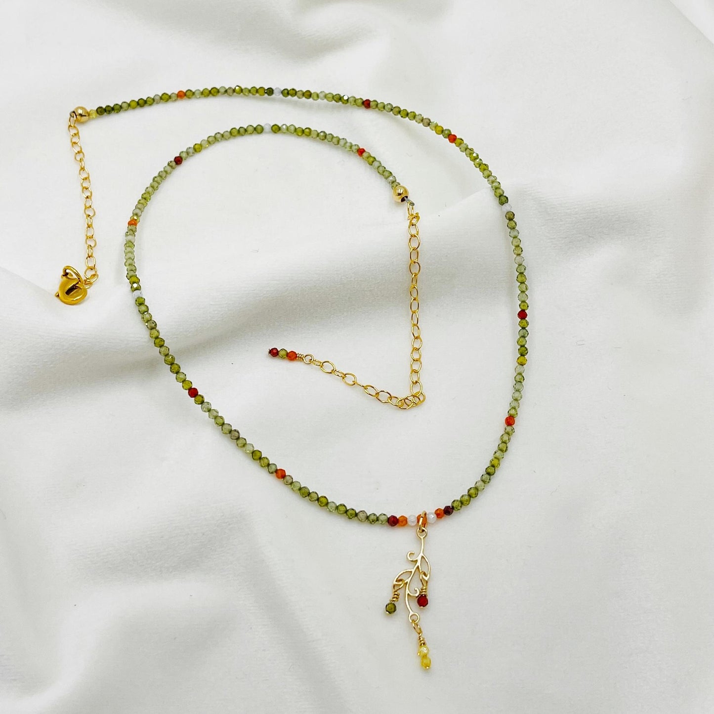 Zircon Gemstone Bracelet, 14K Gold Necklace-Carabella By Cheryl