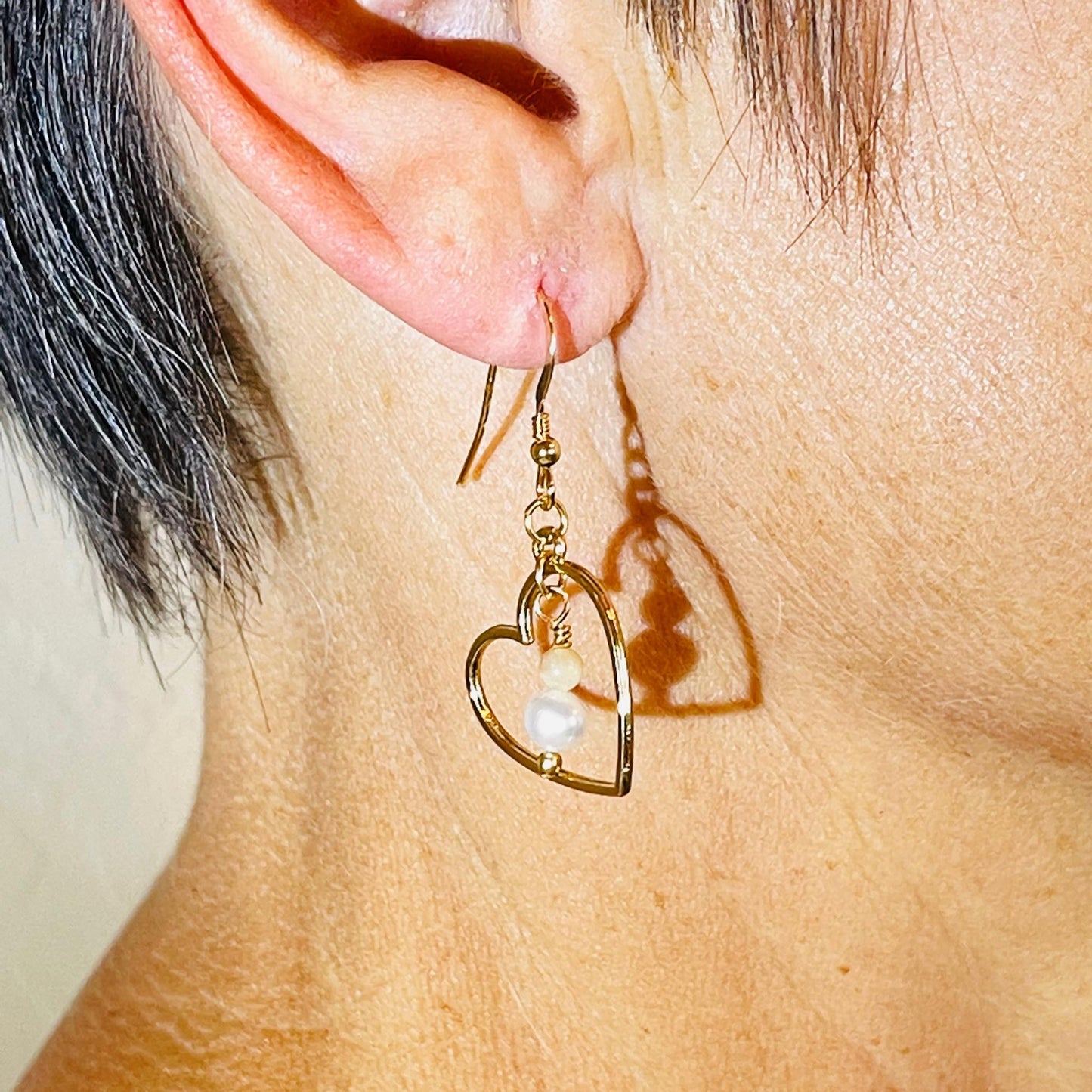Honey Opal Earrings-Pearl Earrings-14K Gold Earrings-Carabella By Cheryl