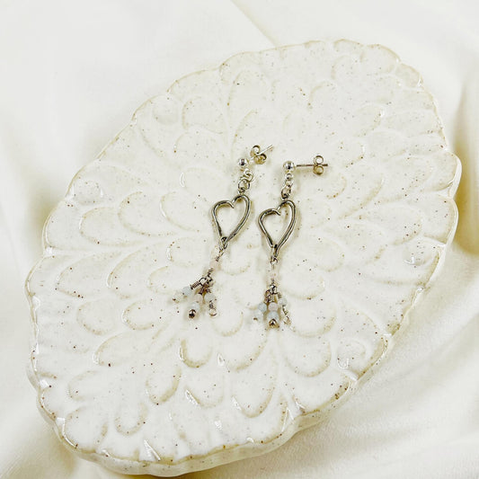 Morganite Earrings-Sterling Silver Earrings-Gemstone Earrings-Heart Chakra-Carabella By Cheryl