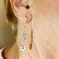 Sterling Silver Earrings-Lab Grown Sapphire Earrings-European Crystal Earrings-Carabella By Cheryl